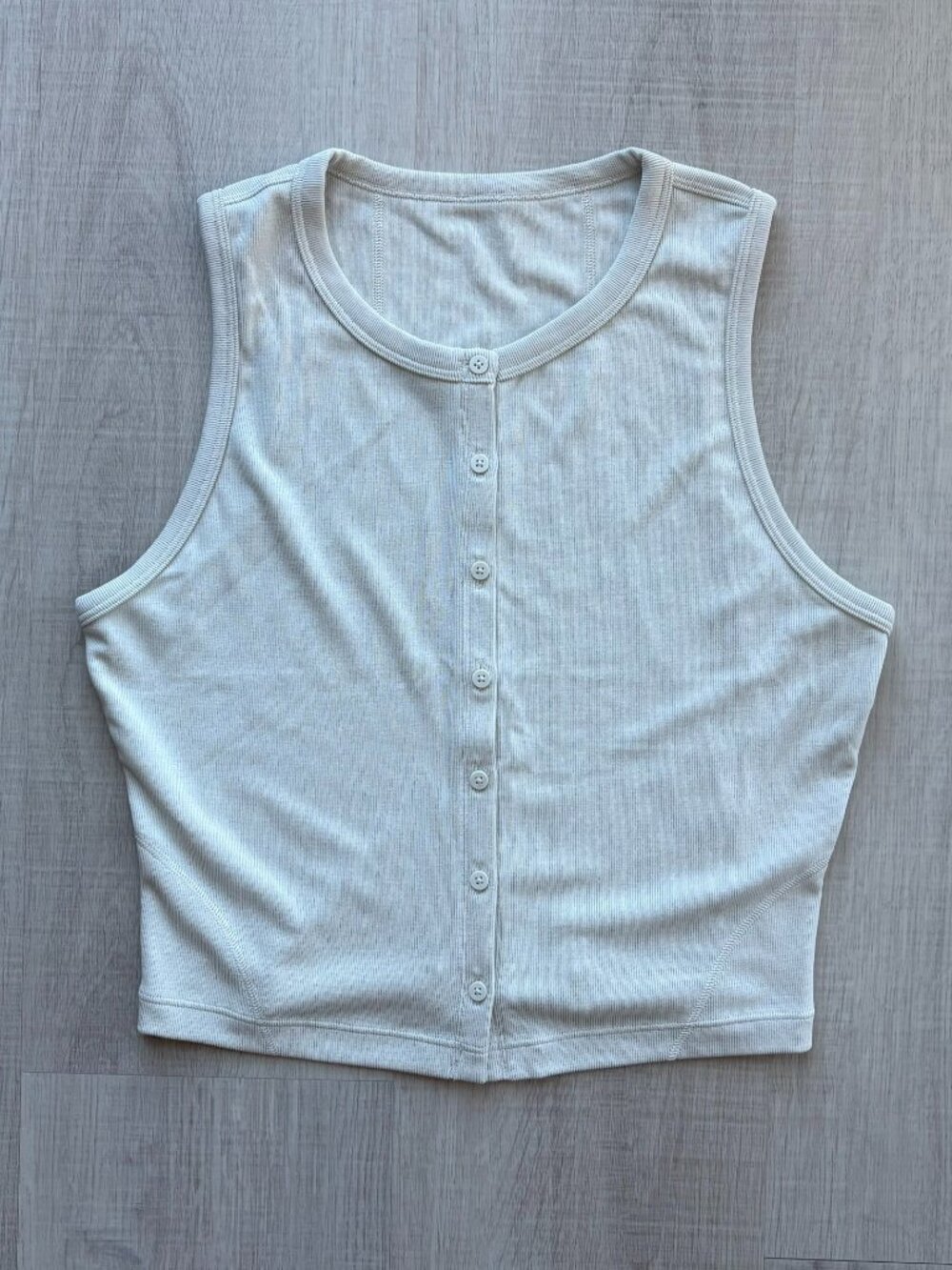 NEW Lululemon - Soft Ribbed Button Front Tank Top - Women Size 6 - Bone/Cream